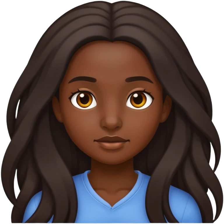 dark-skinned girl with long hair emoji