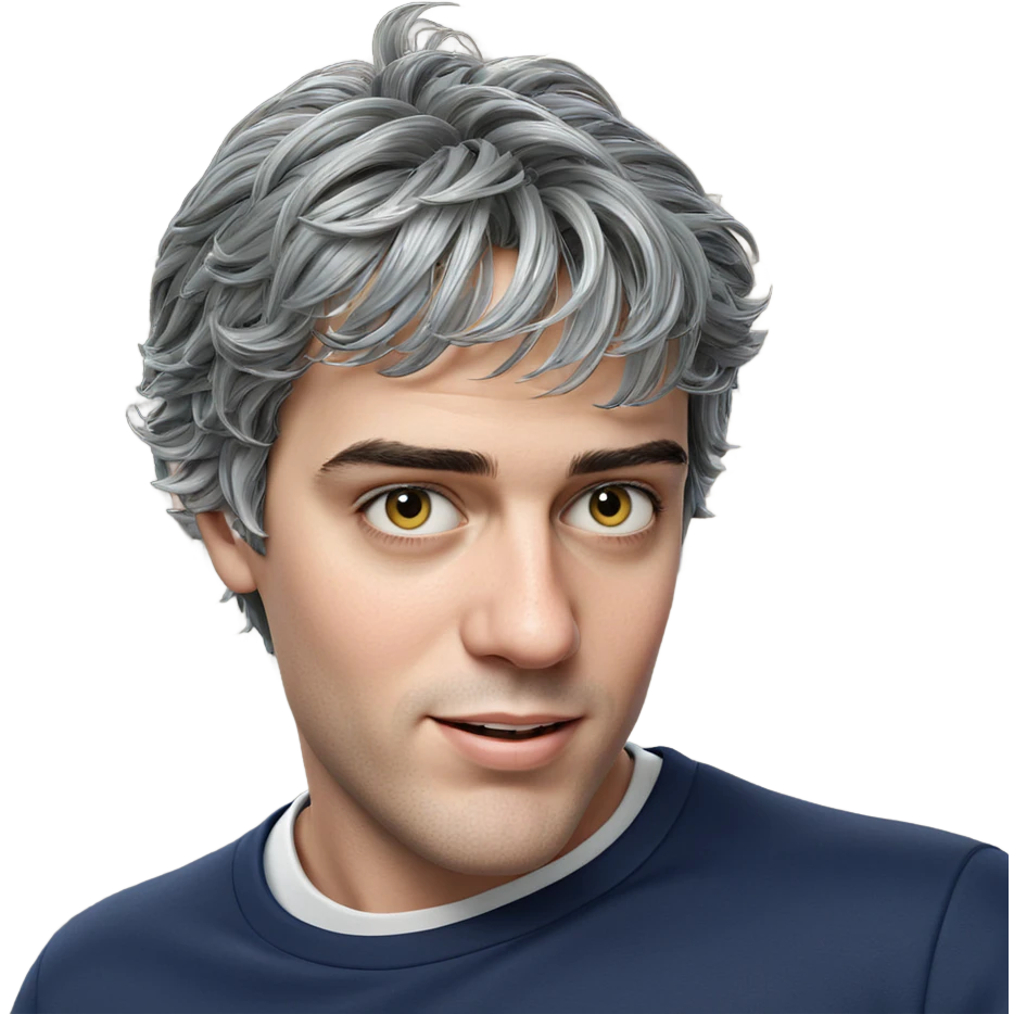grey haired boy portrait emoji