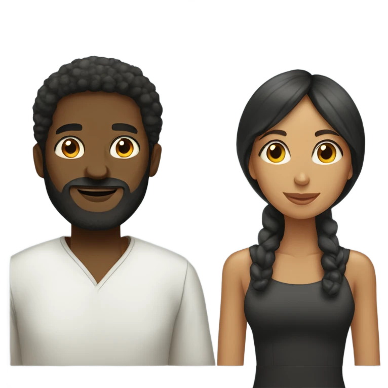 Black man with beard and Spanish woman  emoji