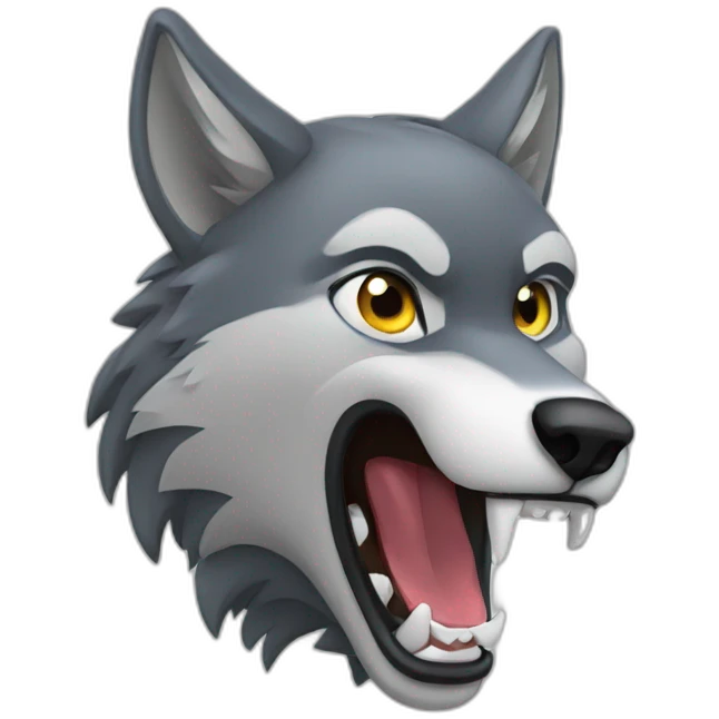 female wolf growling emoji