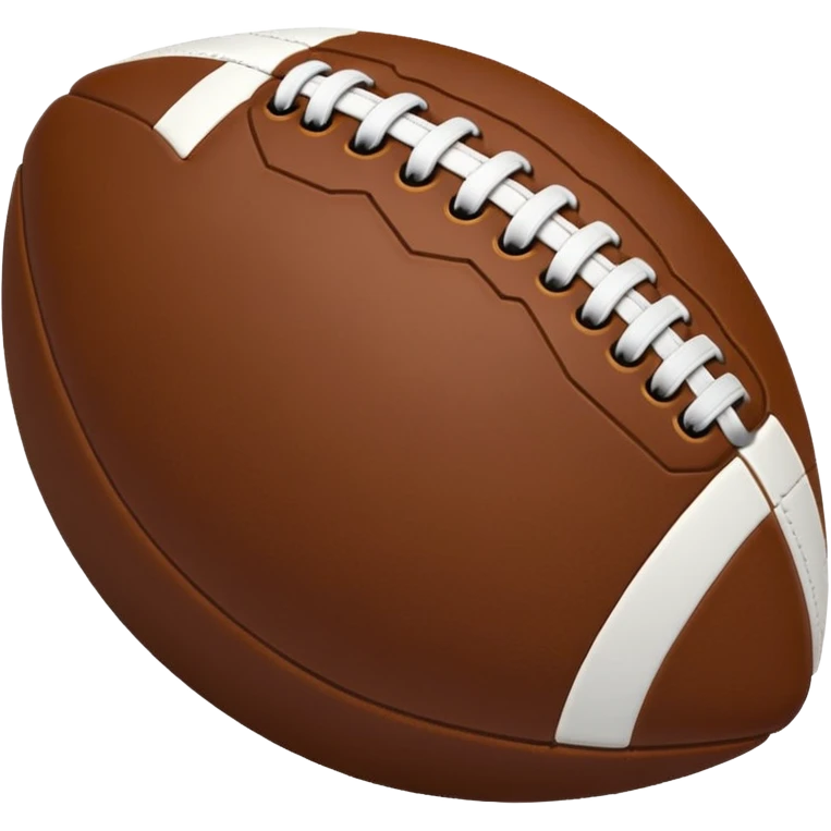 "iOS style football emoji, brown with white stitches, smooth texture, no background" emoji