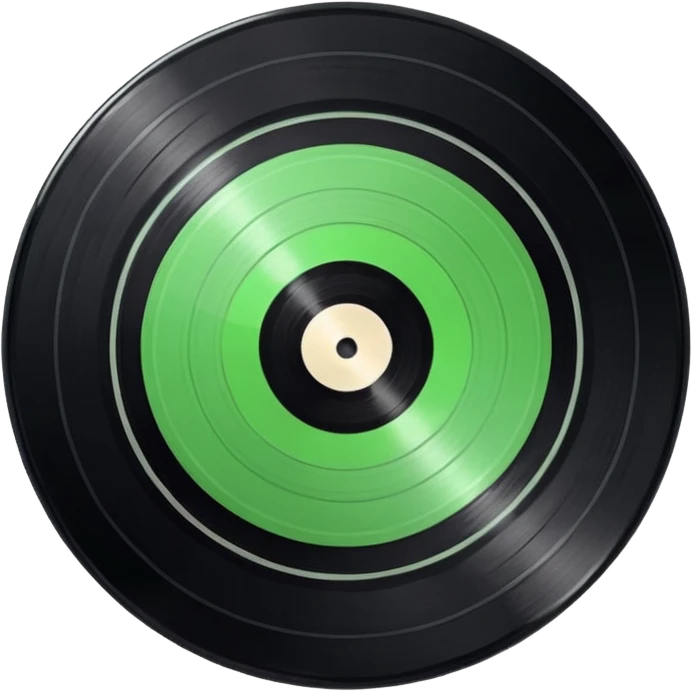 Vinyl record with green point inside emoji