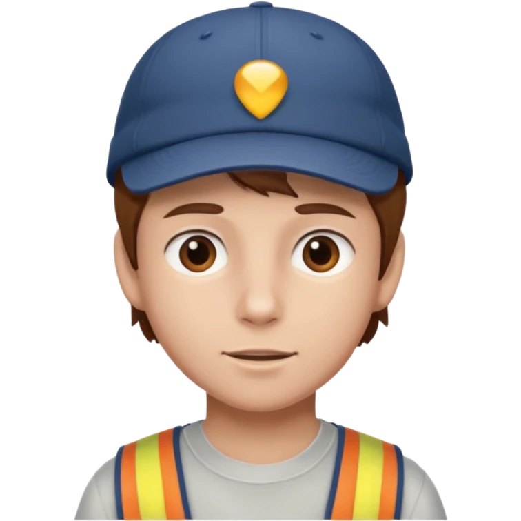 Un niño con gorra pelo castaño  emoji