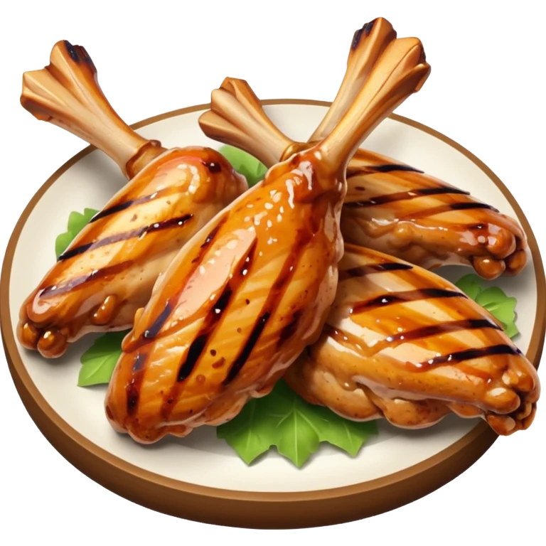 apple style emoji of grilled chicken wings, with grill marks, no text emoji