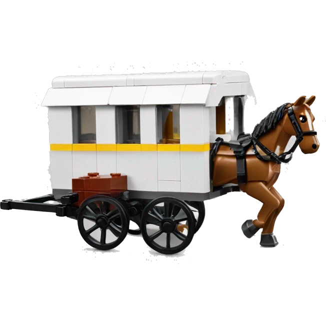 Lego horse drawn 6 wheel caravan  emoji