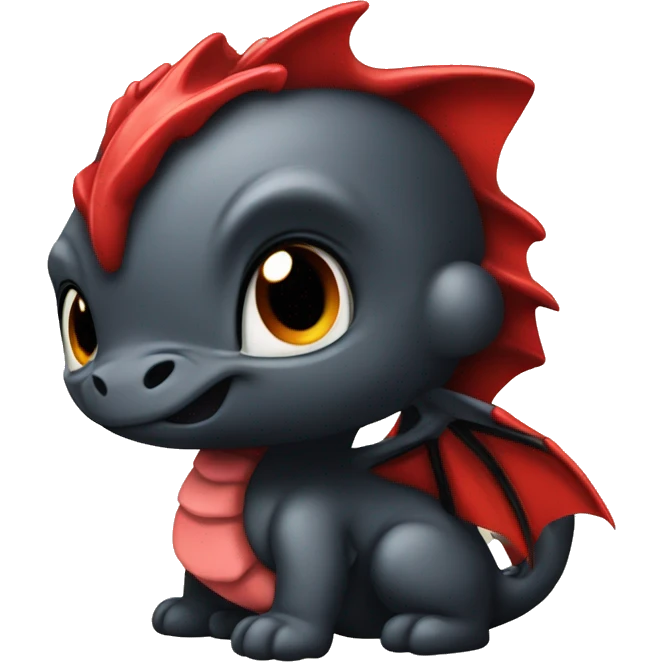 red and black baby drago emoji