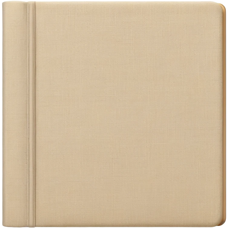 Closed beige linen cover cookbook emoji