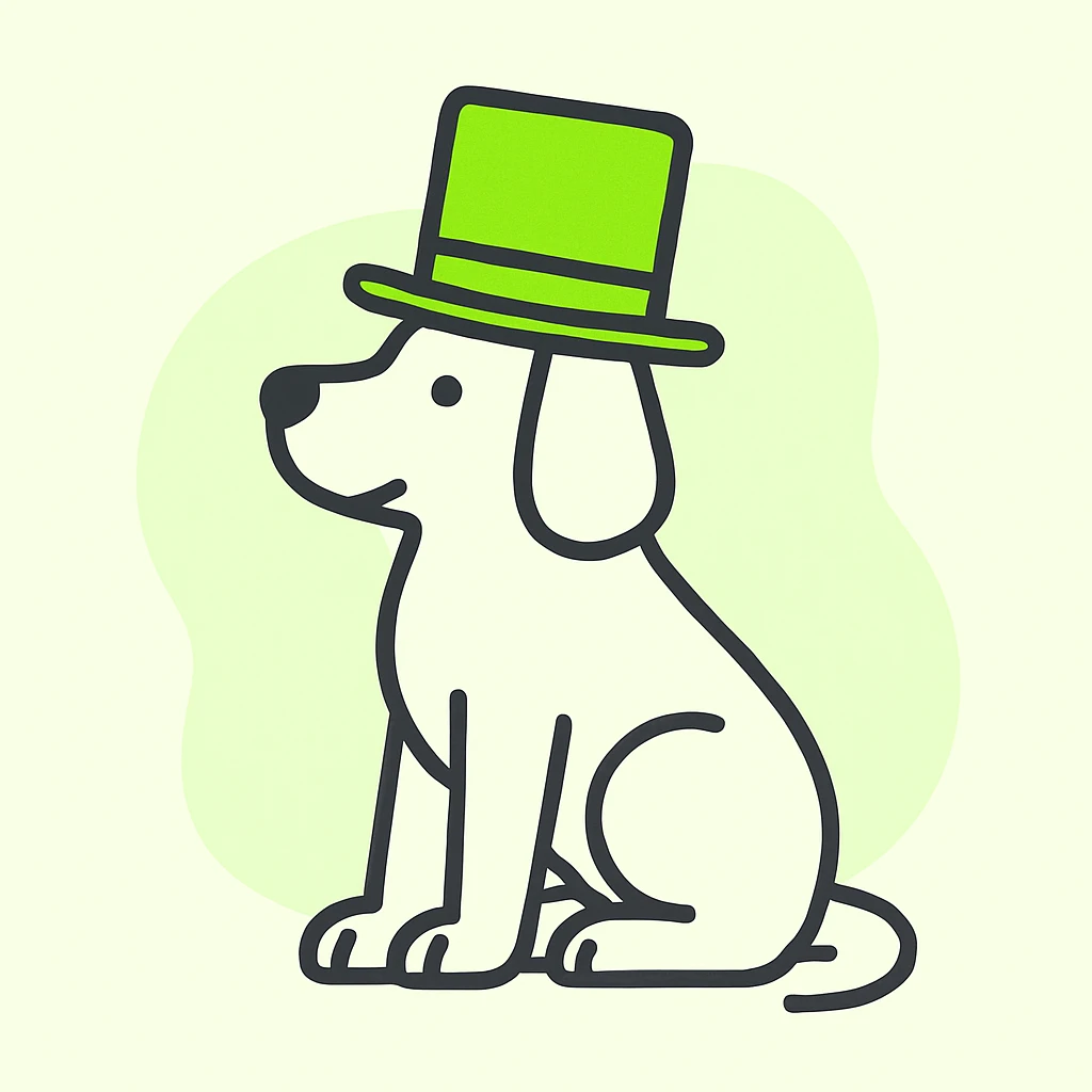 dog with tophat emoji