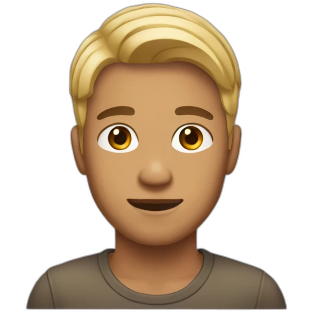 A tan skin male young adult with half-blond hair. emoji