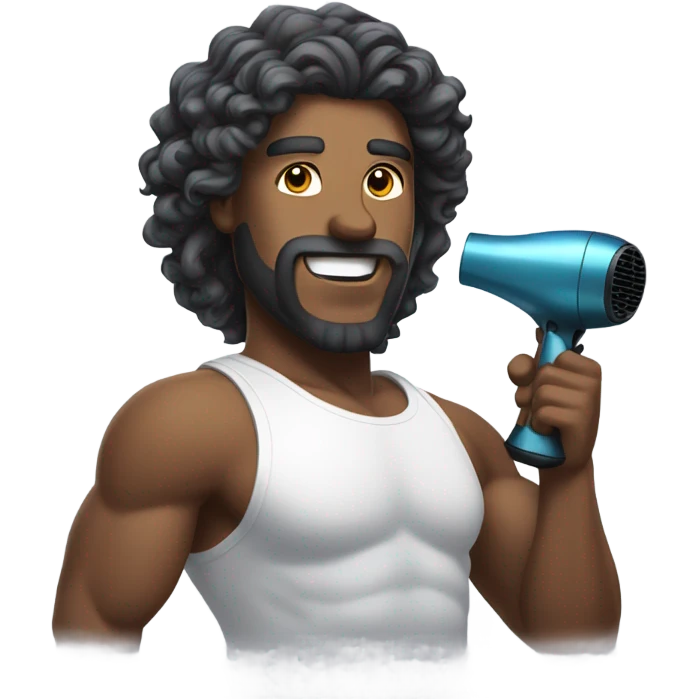 Male god using a hair dryer  emoji