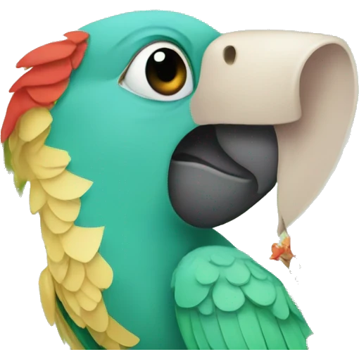 parrot with elephant ears emoji