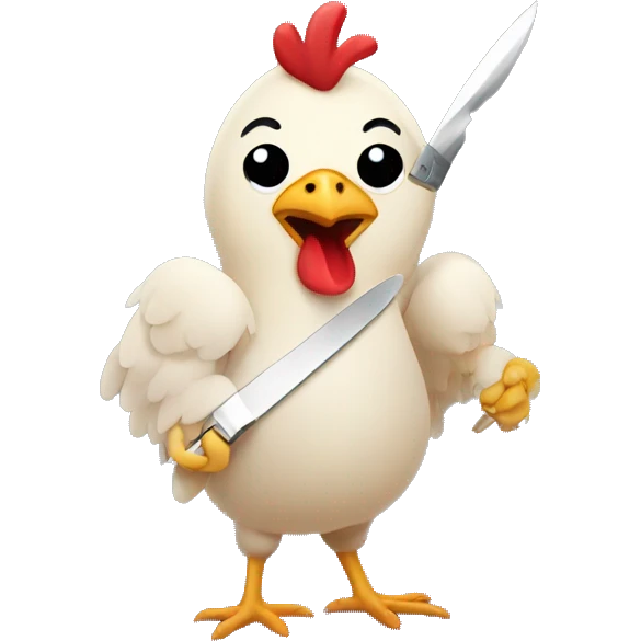 chicken with knife emoji