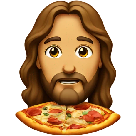 Jesus on a pizza emoji