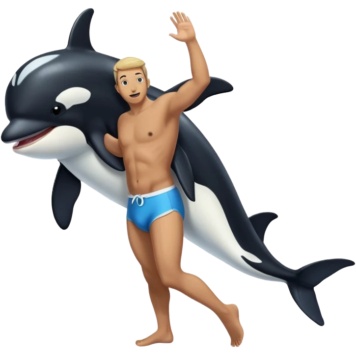Man Dressed In Killer Whale Costume Takes Off His Underwear With Big Dick emoji