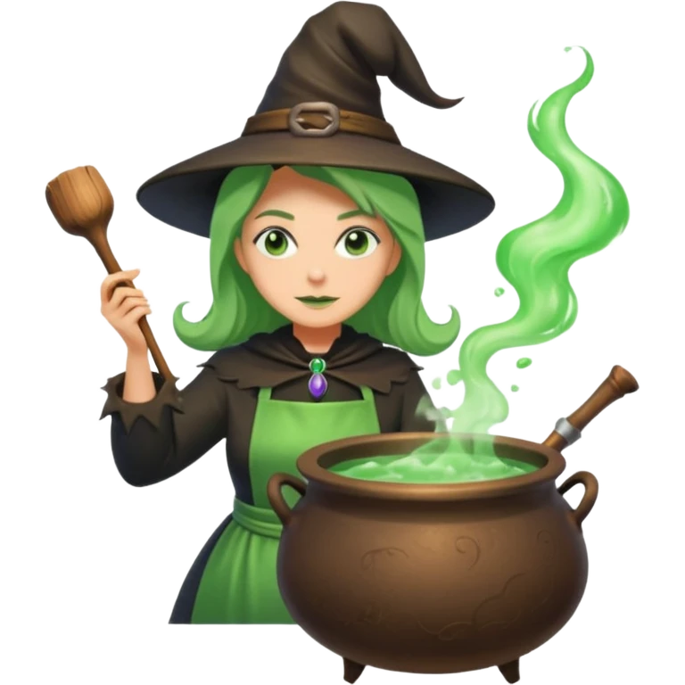 green witch cooking potion emoji