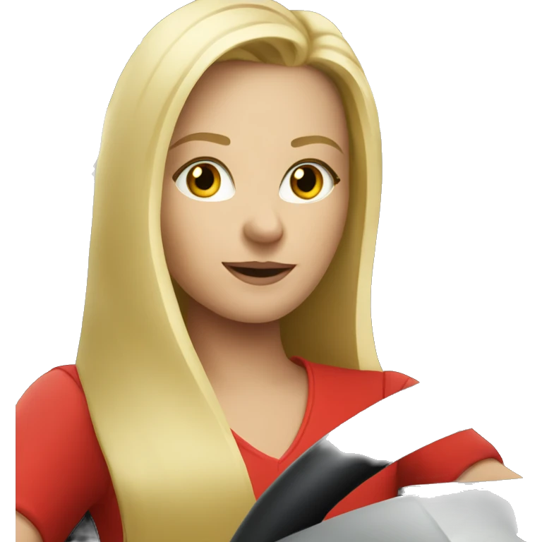 Blond girl driving a ferrari emoji