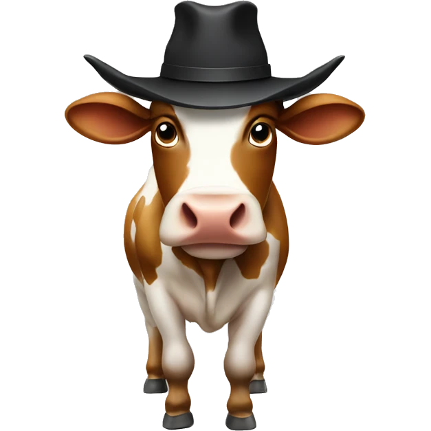 Cow with big horns and a hat with “PT” writren emoji