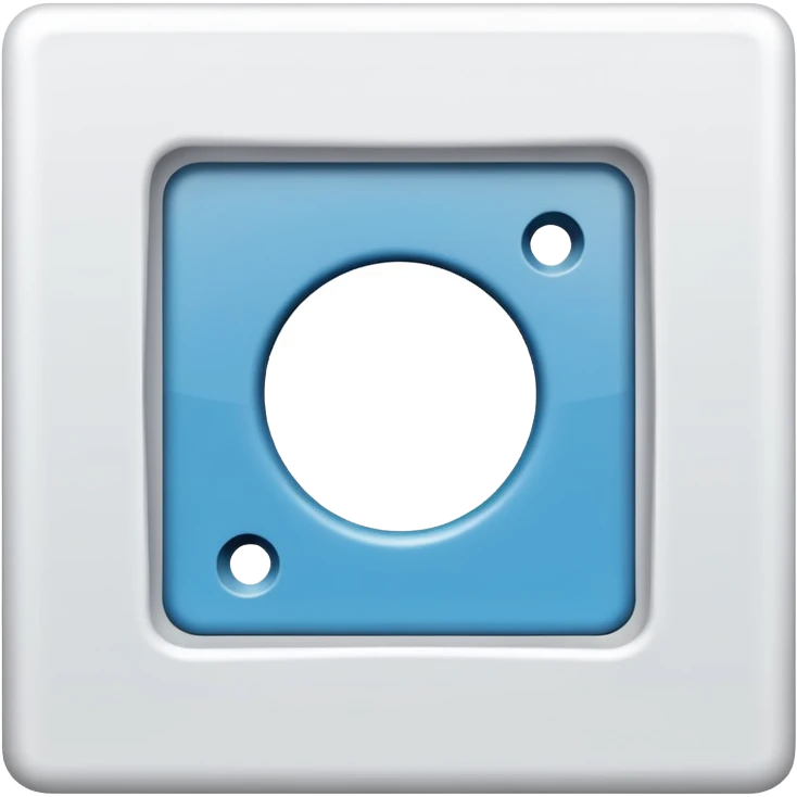 White rotated square (45°) with a centered square hole, solid bright blue background, flat vector style, no text, no shadow, 512x512 PNG. emoji