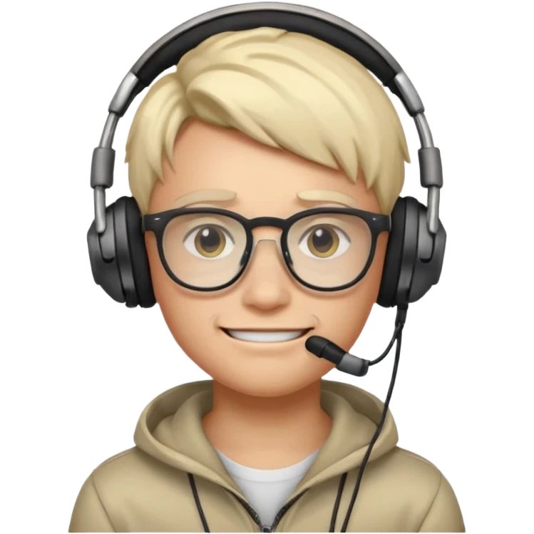 It’s a relaxed selfie of you wearing a glowing gaming headset, glasses, and piercings, lit by red and purple room lights, with a soft, tired-smirk expression.

 emoji