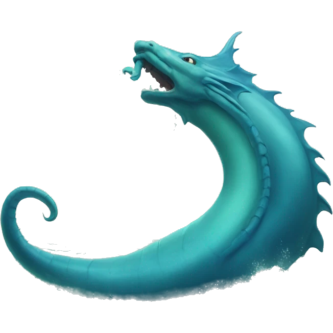 Christian Mythical leviathan in sea with blue horns emoji