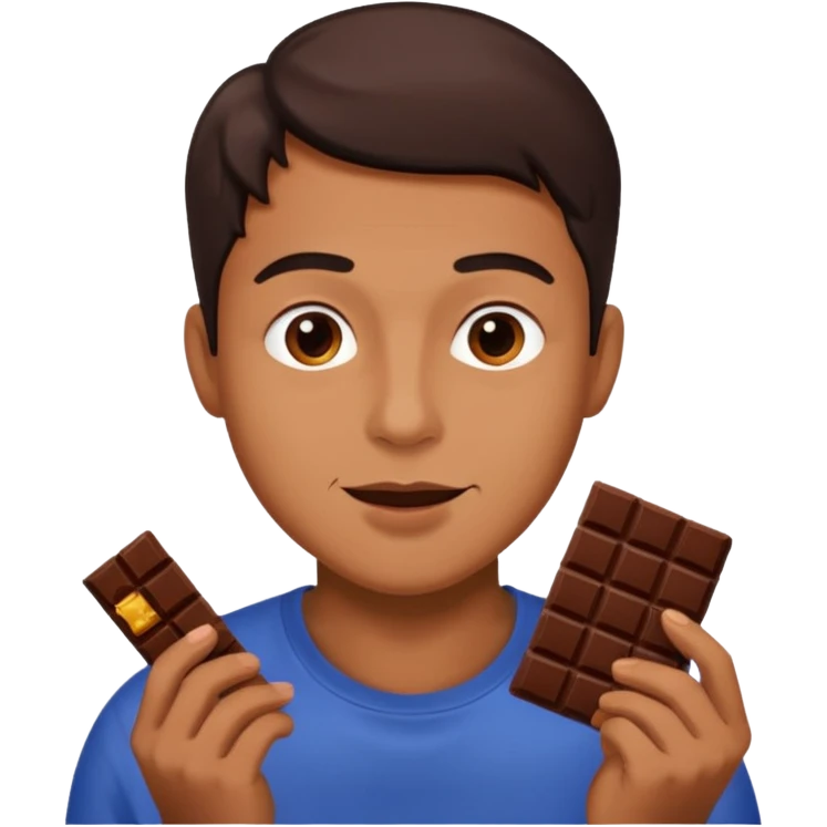 man eating chocolate emoji