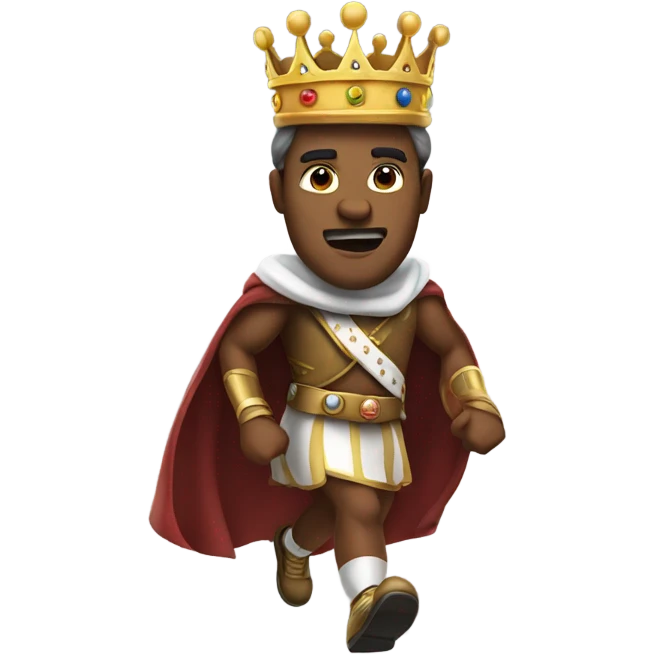King running with crown emoji