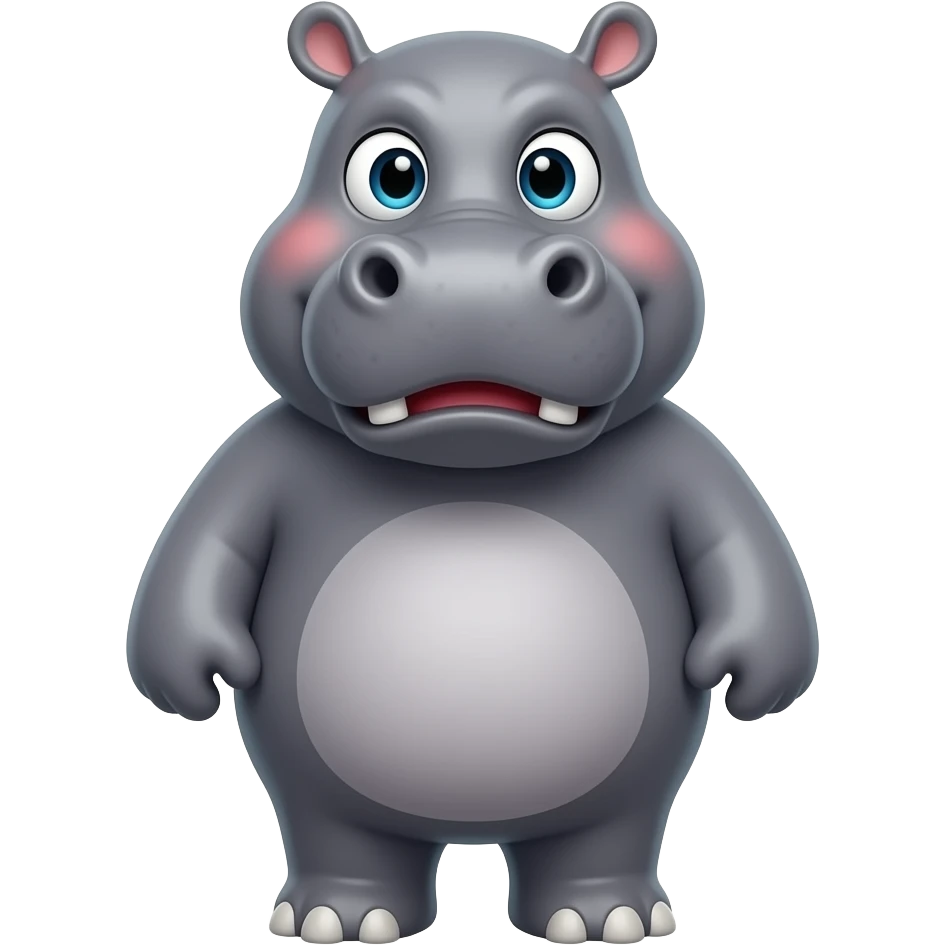 Cartoon hippo grunting emoji