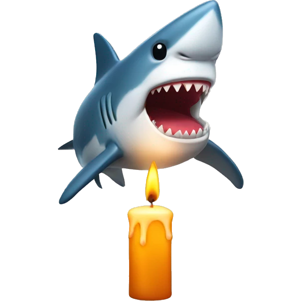Candle with a shark in it  emoji