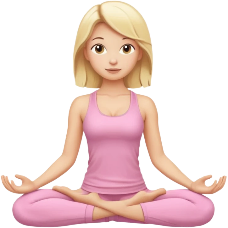blonde yoga girl light pink clothes n emoji