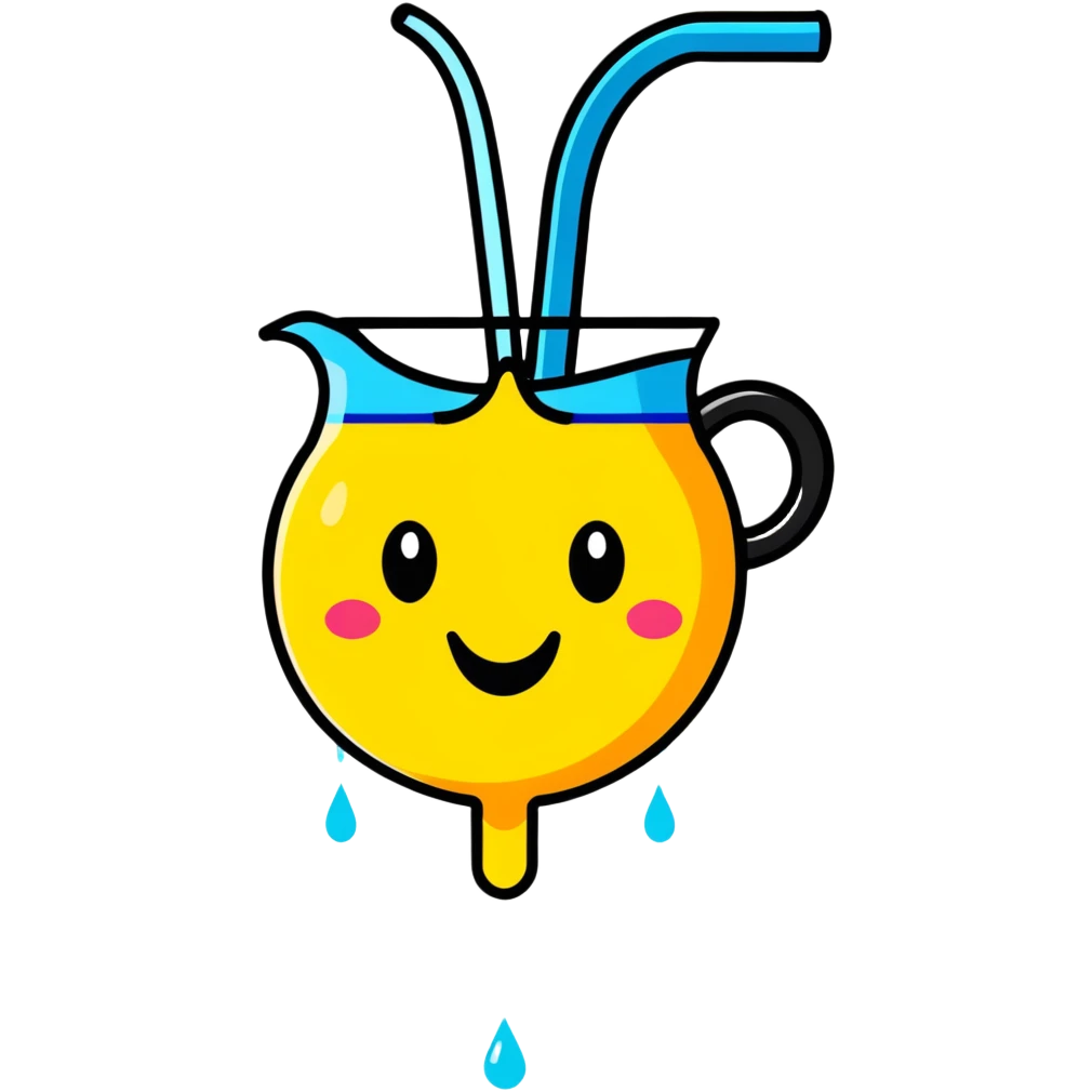 panicked smiley face with water being poured down its throat emoji