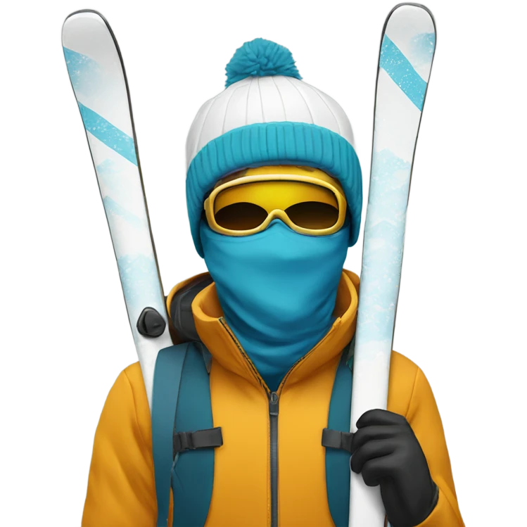 Ski dude in a pole with a ski mask emoji