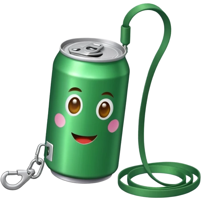 Green Soda can on leash  emoji