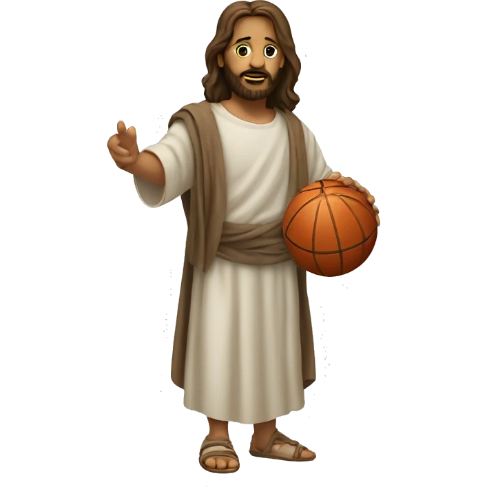 Jesus with a basketball emoji