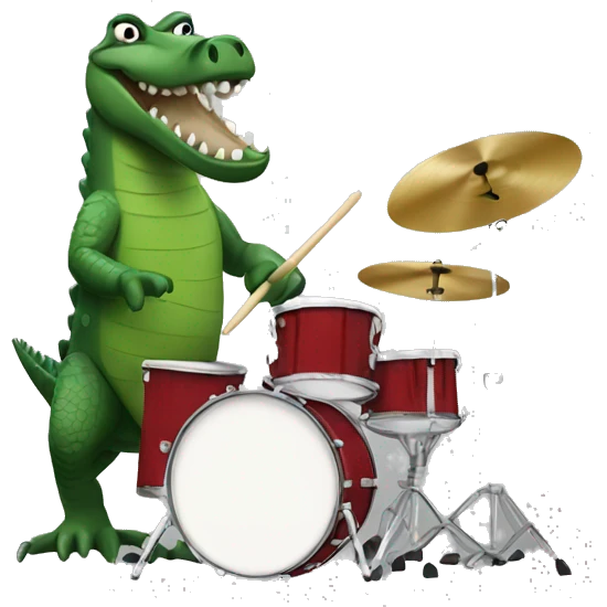 drummer crocodile emoji