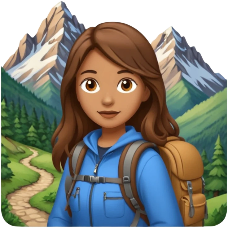 backpacked mountain wanderer woman emoji