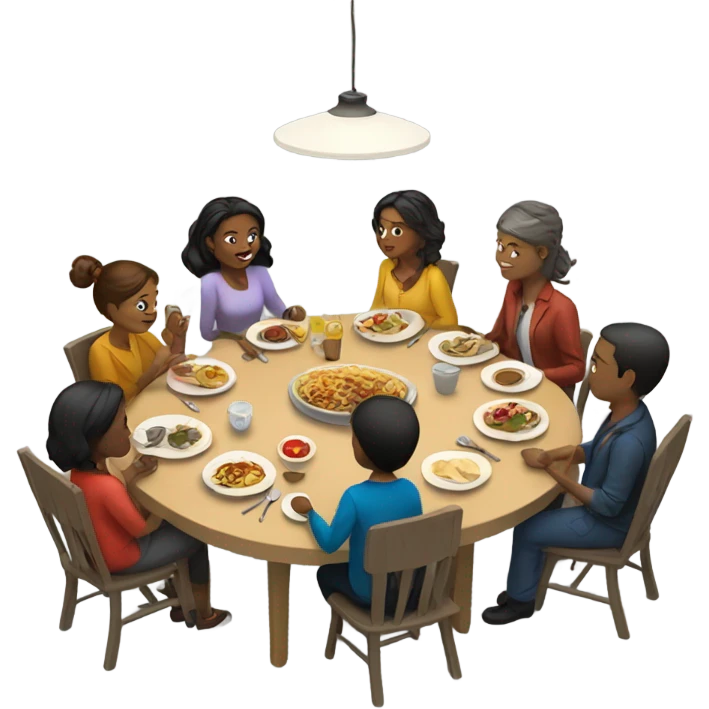 around a table emoji