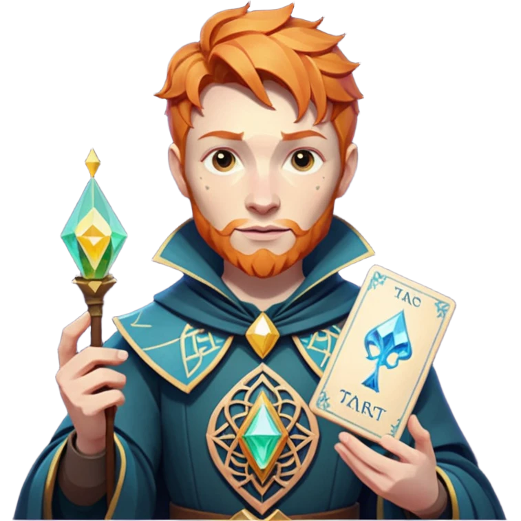 fantasy magic tarot card low poly ginger emoji