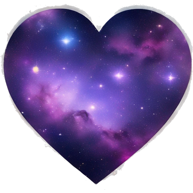 Corazón con fondo de galaxia emoji
