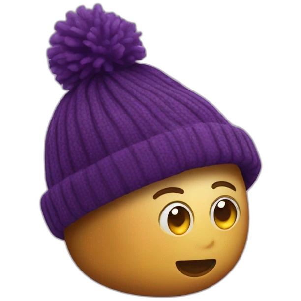 Aubergine with a beanie emoji