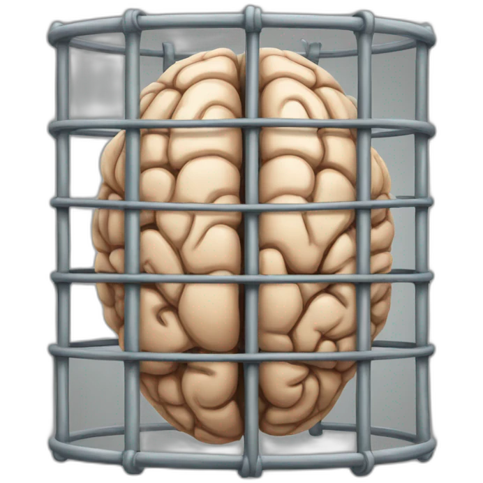 caged brain emoji
