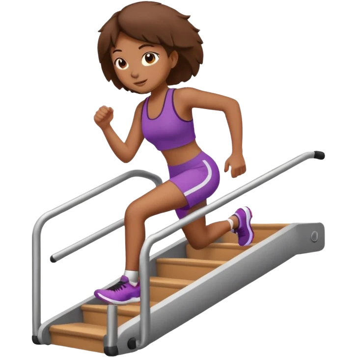brown girl doing stair master  emoji
