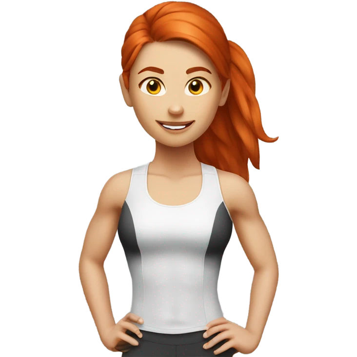 redhead fitness girl with m emoji