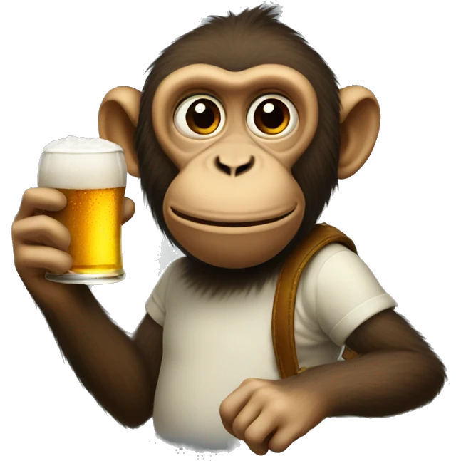 Monkey with cigarette and a beer emoji