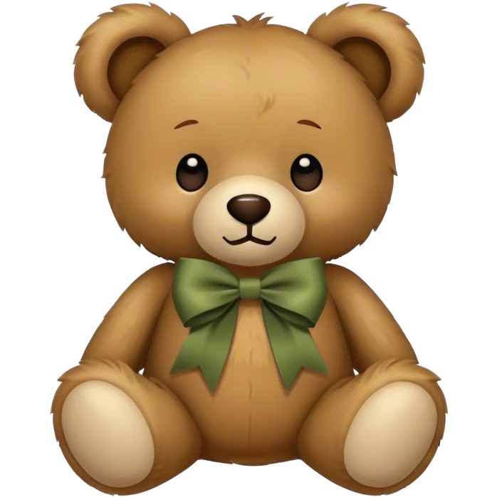 Teddy bear with khaki green bow emoji