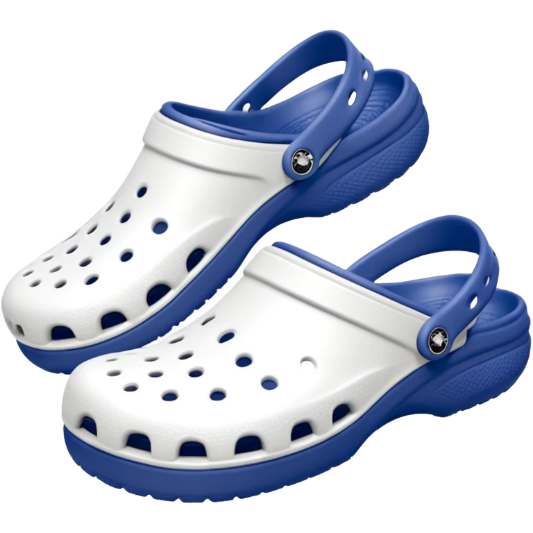 Pure white Crocs clogs, all-white straps and sole, no blue or other colors, matte white material, ventilation holes, dark background, realistic product photo, monoc emoji