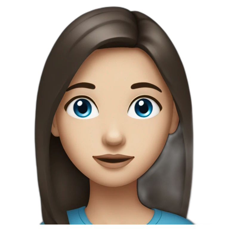 A girl with blue eyes and dark brown hair emoji