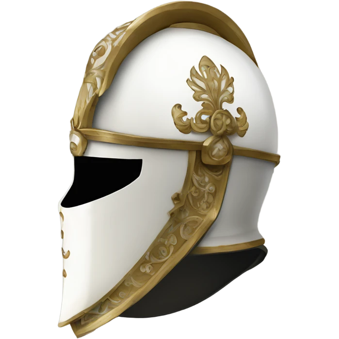 ornate french full-face armet helmet intricate white inlays emoji