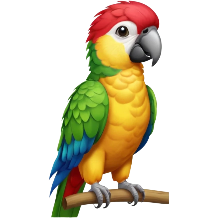 Parrot – perched, tiny aloha shirt emoji