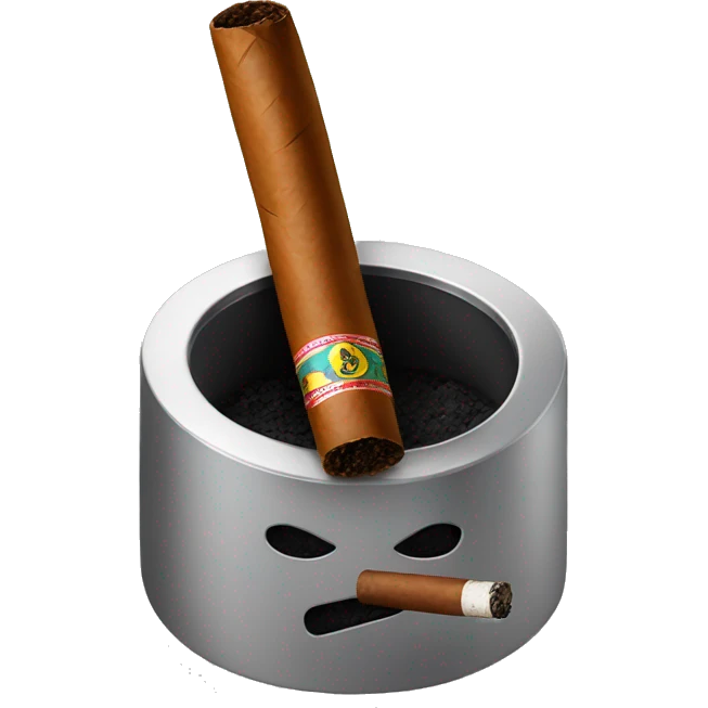 ash tray with a cigar emoji