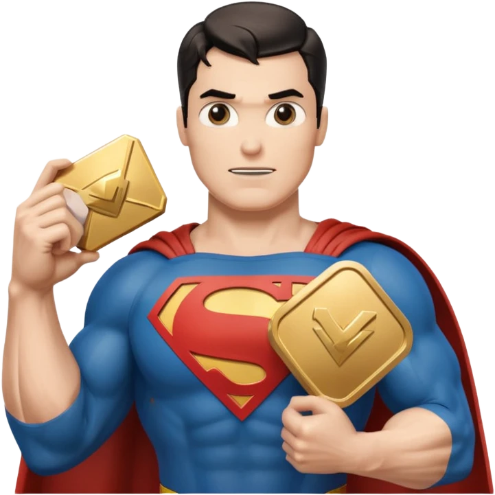 superman flexing youtube golden play button emoji
